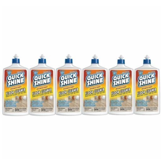 lot 446 image: NEW Quick Shine Multi-Surface Disinfectant Floor Cleaner, 27 Fl. Oz, Clear, 6 Count