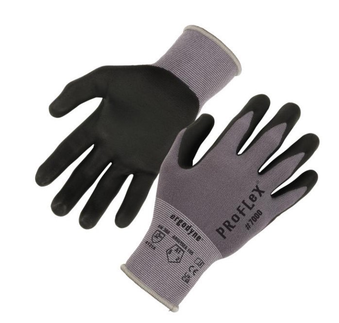 lot 450 image: NEW Ergodyne ProFlex 7000 Nitrile Coated Gloves  Microfoam Palm, 15g (12 Pairs, Large)