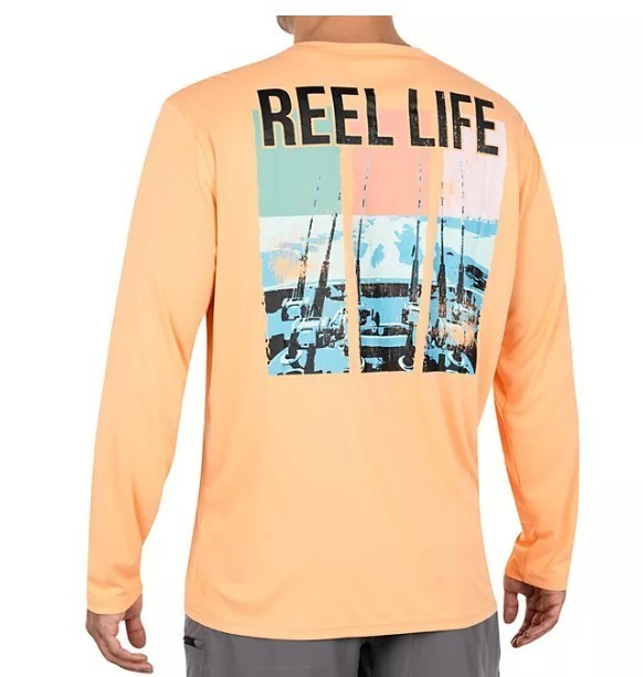 lot 432 image: NEW Reel Life Sun Defender Long Sleeve UV Tee - Apricot - Medium