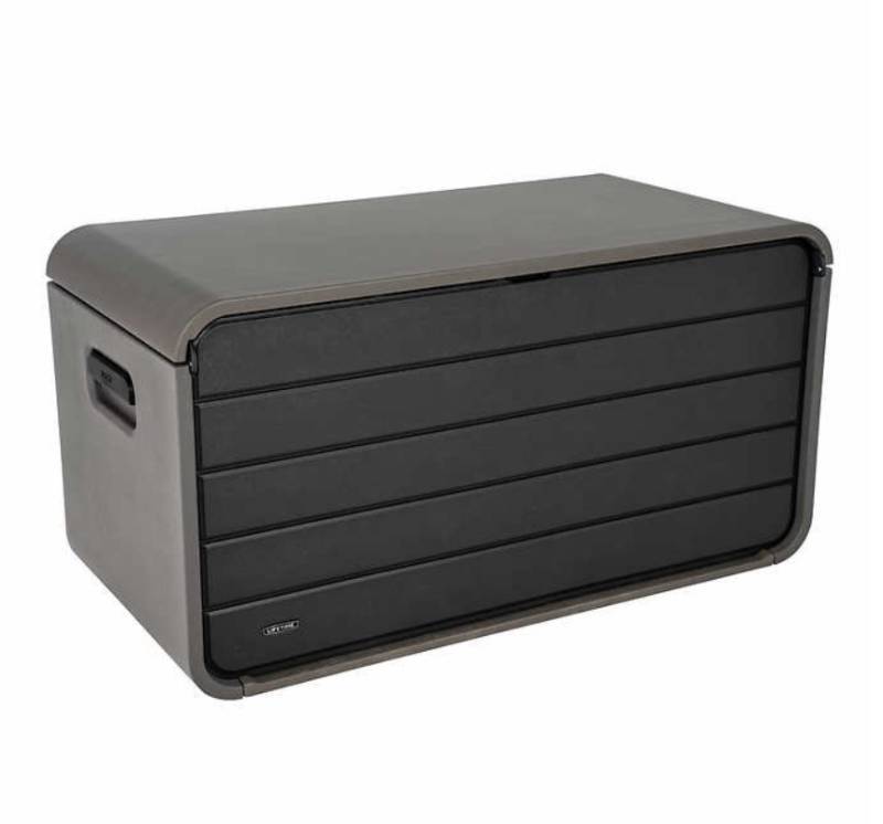 lot 116 image: NEW Lifetime 165 Gallon Modern Deck Box