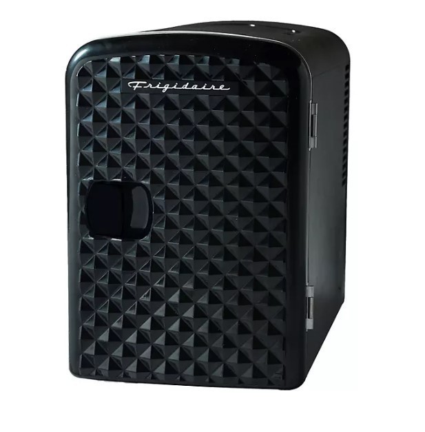 lot 221 image: NEW  Frigidaire Diamond 9 Can Mini Beverage & Skin Care Cooler - Black