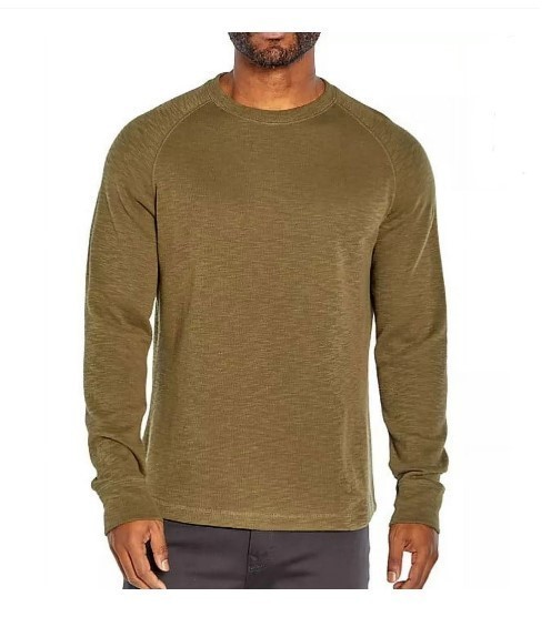 lot 352 image: NEW Banana Republic Mens Double Knit Long Sleeve Crewneck Shirt - Olive Night - SMALL