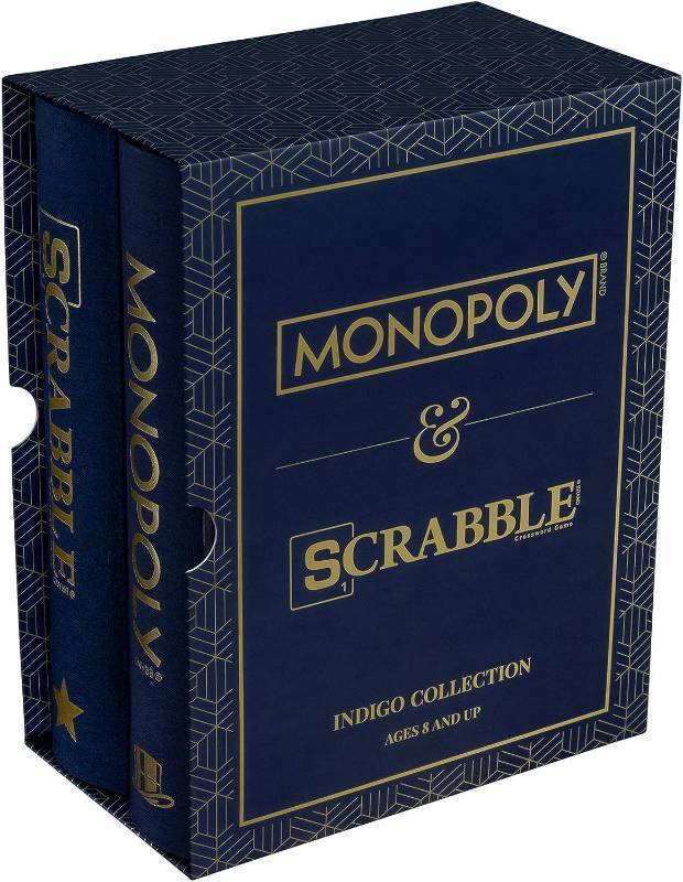 lot 294 image: NEW Indigo Collection 2-Pack Board Games Monopoly & Scrabble