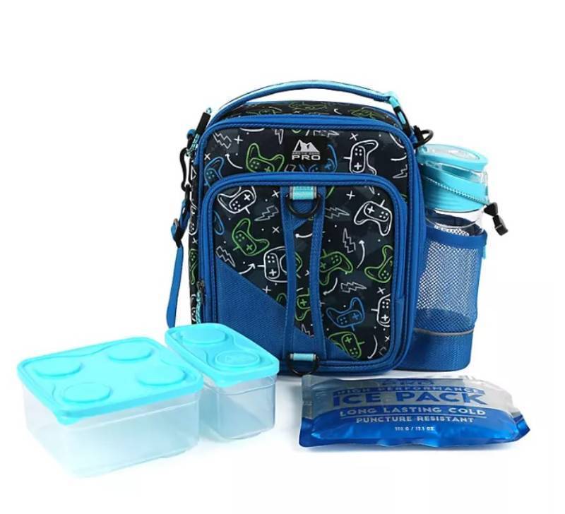 lot 312 image: NEW Arctic Zone Pro Expandable Lunch Box - All Night Gamer Blue
