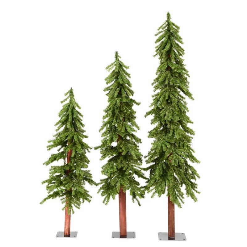 lot 162 image: Vickerman 4 5 6 Natural Alpine Artificial Christmas Tree Set, Unlit - A805183