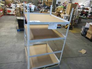 lot 86 image: Adjustable White Metal Frame Built to Fit Onto Pallets - Perfect for Projects