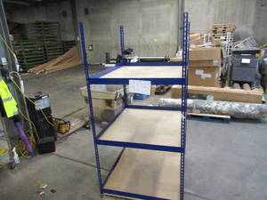 lot 91 image: Adjustable Blue Metal Frame Built to Fit Onto Pallets - Perfect for Projects