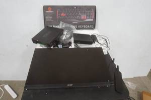 lot 105 image: Acer monitor with Cradle point and Cisco ModemRouter and more
