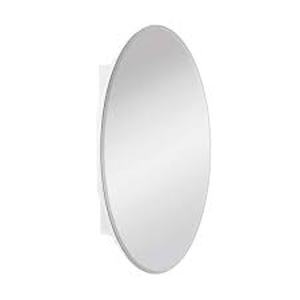 Glacier Bay 20 in. x 30 in. Frameless Recessed or Surface-Mount Bathroom Medicine Cabinet with Beveled Mirror, White Customer Returns See Pictures