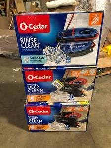 Lot of O-Cedar Easy Wring Rinse Clean Deep Clean Microfiber Spin Mop and Bucket System Customer Returns See Pictures