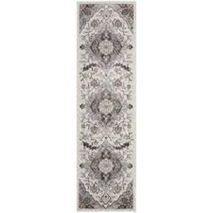 Lot of Nourison Elation Ivory Grey 2 ft. x 6 ft. Center medallion Traditional Runner Area Rug  Customer Returns See Pictures