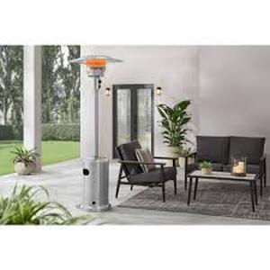 Hampton Bay 48000 BTU Stainless Steel Propane Standing Patio Heater with Wheels Customer Returns See Pictures