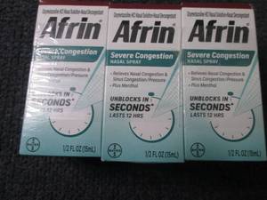 lot 10 image: 6- 15 ml Afrin Nasal Spray best dat...