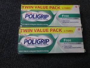 lot 19 image: 2- 2 pks PoliGrip Denture Adhesive ...