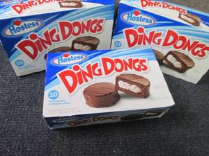 lot 127 image: 3- 12.7 oz Hostess Ding Dongs...