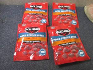 lot 163 image: 4- 3.25 oz Jack Links Barbecue Pork...