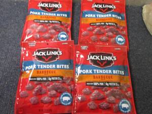 lot 165 image: 4- 3.25 oz Jack Links Barbecue Pork...