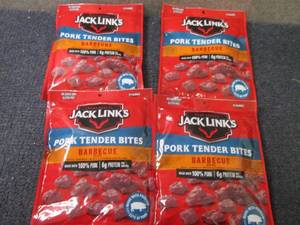 lot 167 image: 4- 3.25 oz Jack Links Barbecue Pork...