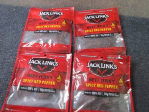 lot 168 image: 4- 2.85 oz Jack Links Spicy Red Pep...