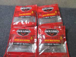 lot 171 image: 4- 2.85 oz Jack Links Spicy Red Pep...