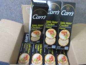 lot 200 image: Box of 4.25 oz Carrs Table Water C...