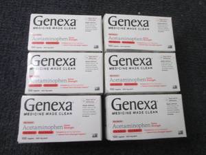 lot 413 image: 6- 100ct Genexa Extra Strength Acet...