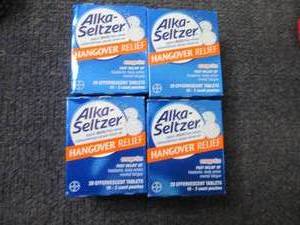 lot 426 image: 4- 20 ct AlkaSeltzer Hangover Relie...