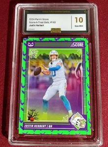 lot 42 image: 2024 Score-A-Treat Justin Herbert Bats Card - Global Authentication Services 10