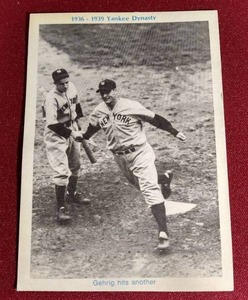 lot 52 image: Vintage TCMA Lou Gehrig Postcard Size Card