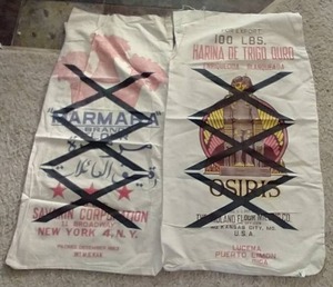 lot 70 image: (2) Vintage 100lb Flour Sacks