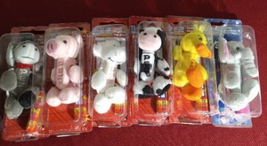 lot 120 image: (6) Pez Plush Animal Keychains