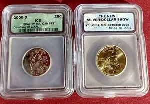 lot 121 image: (2) ICG Slabbed Coins
