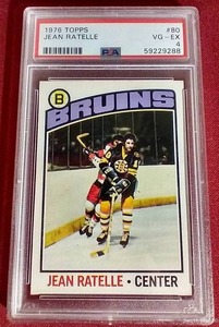lot 160 image: 1976 Topps Jean Ratelle - PSA 4