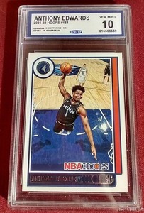 lot 161 image: 2021-22 Hoops Anthony Edwards - CCG 10