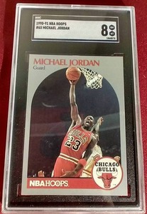 lot 162 image: 1990-91 Hoops Michael Jordan - SGC 8