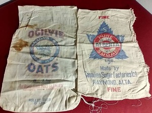lot 171 image: (2) Vintage Sacks - Sugar & Oats