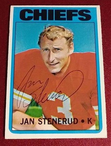 lot 190 image: Autographed Jan Stenerud Football Card