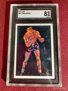 lot 197 image: 1991 Kayo LeRoy Nieman Boxing Card - SGC 8