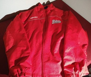 lot 203 image: Bauer Medium Red River Rough Riders Hockey Jacket - Great Condition