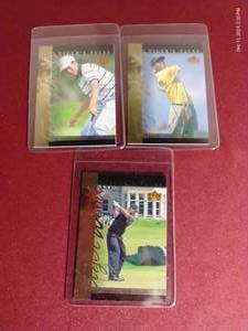 lot 224 image: (3) Upper Deck Tiger Woods Tiger Tales Rookie Card