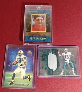 lot 228 image: (3) Vintage Numbered Football Cards - Jeff George Auto