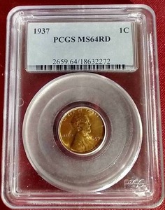 lot 230 image: 1937 Wheat Penny - PCGS MS64RD
