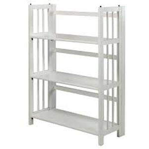 lot 6 image: White FoldingStacking Open Bookcase  Customer Returns See Pictures