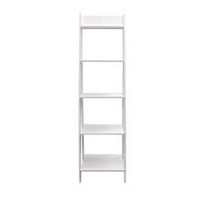 lot 33 image: Adeptus 62.2 in. Solid White Wood 5-shelf Ladder Bookcase with Open Back     Customer Returns See Pictures