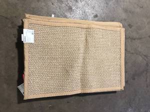 lot 5 image: 10 Pieces of StyleWell Herringbone Tan 24 in. x 36 in. Sisal Mat Customer Returns See Pictures