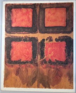 lot 63 image: Vintage Original Modern Geometric Art Print on Handmade Paper Unframed Unsigned