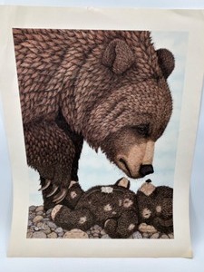 lot 64 image: Litho Print TEDDIES by Shane Dimmick Depicting a Bear & a Teddy Bear Signed & Numbered