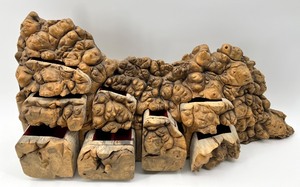 lot 9 image: BURL Wood Box with Hidden Drawers