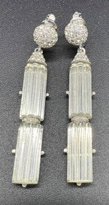 lot 11 image: Pair of Vintage MARCEL BOUCHER Crystal Drop Earrings - Clip On - Signed