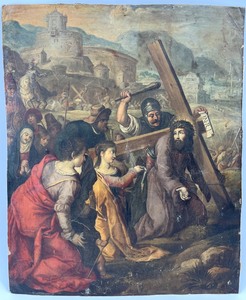 lot 19 image: Antique 17th Century - Oil on Copper Italian Renaissance Painting